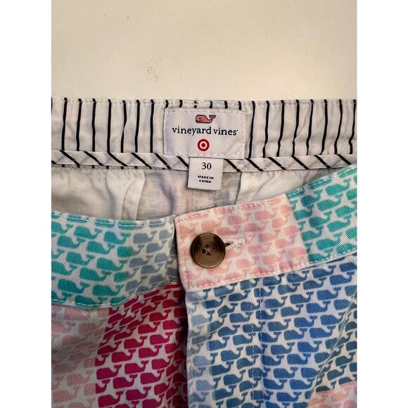 Vineyard Vines Patchwork Whales Mens Multicolor Chino Mid Rise Size 30 Shorts - Picture 3 of 4